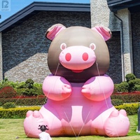 Modèle de mascotte gonflable géant personnalisé avec logo, réaliste, en forme de cochon, pour la publicité d'animaux d'élevage, de volailles, pour les foires/événements/ventes