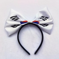 Sweet Style Cheer Bandeau Tissu Drapeau National Motif Bowknot pour la Décoration de Cheveux-pour la France Croatie Allemagne USA Corée Royaume-Uni