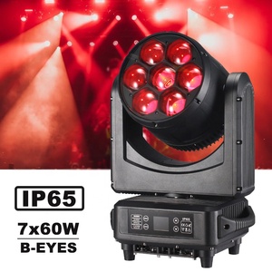 FEIYUEYUE Projecteur mobile extérieur étanche IP65 7x60W RGBW Bee Eye Wash Light avec contrôle DMX512, angle <span class=keywords><strong>de</strong></span> faisceau 4-55°, couleur 2500K-10000K - Product Image 1