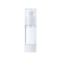 Bouteille de pompe sans air de lotion cométique sous vide en plastique de jet d'ambre rose givré clair rechargeable de luxe 10/30/50/100ml