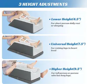 หมอนยกขาปรับความสูงได้ 3 ระดับ ล้างทําความสะอาดได้ได้ พร้อมเมมโมรี่โฟมสําหรับเข่า ข้อเท้าบาดเจ็บ ที่วางเท้า