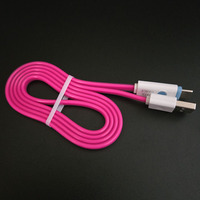 Kabel data USB ke USB C, ponsel pintar logo Android tampilan LED pengisian cepat