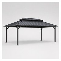 Kits de pergola en aluminium avec toit rigide, rideaux et moustiquaire, aluminium robuste pour terrasse extérieure