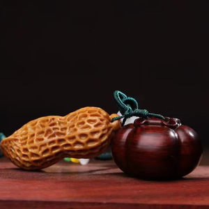 Themed Pendants Food Shape Persimmon 3x2 Cm Peanut 4.2x1.8 Cm Tree Material Gift Charm Keychain <b>Car</b> Pendant Unisex - Product Image 4