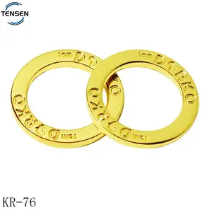 Hoge Kwaliteit Handtassen Fitting Ronde Ring Op Maat Gegraveerde Letter Metalen Platte Gesp Hardware Voor Kleding
