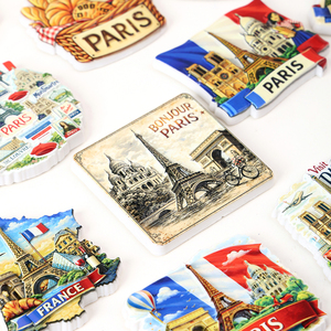 Aimant de réfrigérateur personnalisé <span class=keywords><strong>Paris</strong></span> France en résine vintage durable, souvenir de voyage 3D, décoration de réfrigérateur, autocollant magnétique artisanal - Product Image 5