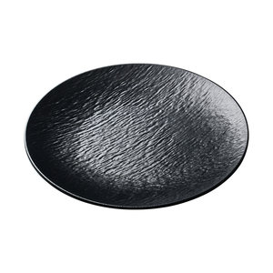 <b>Melamine</b> black rock textured round <b>plate</b> featuring snowflake and beef platter, wasabi grilled beef short rib <b>plate</b>, tableware - Product Image 3