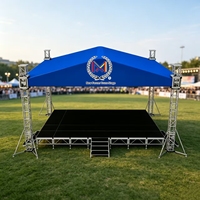 Plataforma de Escenario Modular de Aluminio con Techo de Arco Curvo, Sistema de Escenario para Eventos y Conciertos al Aire Libre de Ensamblaje Rápido