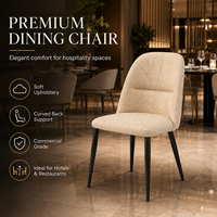 Chaise de salle à manger moderne de luxe en bouclette, rembourrage doux, dossier incurvé, qualité commerciale, mobilier pour hôtel et restaurant