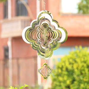 Customize Reusable 3D Rotating Stainless Steel Metal Wind Chime Hanging Home Garden Decoration Mirror Cloud Pendant - Product Image 4