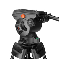 Kit de trépied fluide pour appareil photo en aluminium professionnel E-IMAGE EI720A 75 mm pour studio vidéo DSLR