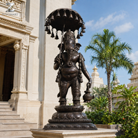 Statue de Ganesha en Bronze Taille Réelle, Artisanat Métallique Fait Main, Figurine Religieuse Personnalisée, Décoration Extérieure pour Temple et Jardin, Vente Directe Usine