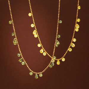 Collares de Joyería Fina de Lujo en Oro Cian, Collares con Colgante Minimalista de Diamantes en Acero Inoxidable para Mujer - Product Image 1