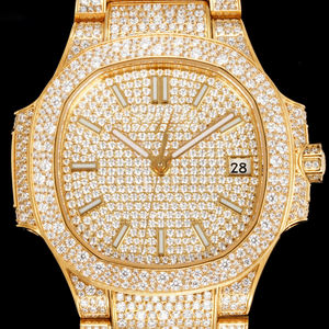 Reloj Mecánico Modelo Gold Star 2026, Producto en Oferta, Completamente Adornado con Diamantes, Alta Calidad, Estilo Hip Hop, Visualización de Fecha, Bisel Octagonal - Product Image 1