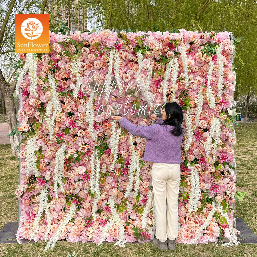 Sunwedding Customized Hanging Decorative Artificial Flower Wall for Wedding Decoration