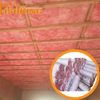 ISOKING R21 R22 R25 R30 R38 Mince Rose Isolation En Fibre De Verre Doux Coton Fibre De Verre Laine Isolation Plafond Batt