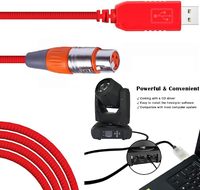 Adaptateur USB vers DMX convertisseur RS485 3PIN XLR femelle DMX512 Freestyler logiciel PC contrôle gradateur câble avec puce FT232RL 3m