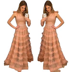 Vestido de noche romántico para mujer, vestido de fiesta con lazos, vestido de fiesta de malla de encaje, vestidos de fiesta para niña - Product Image 4