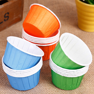 Solid Color Rolled Edge Cupcake Liners 50x39mm PE Coated <b>Paper</b> Cups For Baking Cake Tools - Product Image 2