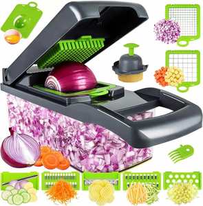 Hachoir à légumes professionnel compact 14-en-1, coupe-légumes manuel de cuisine, hachoir à fruits - Vente chaude - Product Image 1