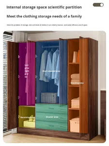 Tiroirs <span class=keywords><strong>de</strong></span> garde-robe en bois à assemblage simple au design moderne pour chambre à coucher petit appartement-<span class=keywords><strong>Armoire</strong></span> <span class=keywords><strong>de</strong></span> <span class=keywords><strong>rangement</strong></span> peu encombrante - Product Image 3