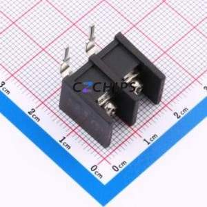 MX35R-8.25-02P-BK01-Cu-S-A Barrier Terminal Block Bent Lead Through Hole,P=8.25mm Connector Two Sides 8.25mm 1x2P Right Angle - Product Image 1
