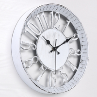 Horloge murale numérique silencieuse bleue rétro de 30 cm, décoration de la maison, cadeau promotionnel, horloge murale vintage 3D, décoration de la maison