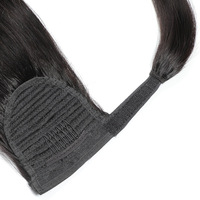 FYD gros cheveux vierges 28 pouces de long Afro droite moelleux enroulé autour de Clip queue de cheval Extension sans colle