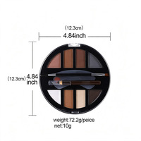 Palette de poudre à sourcils multifonction personnalisée, palette de fards à paupières 2 en 1, 3 en 1, kit de maquillage pour les yeux et les sourcils avec crayon à sourcils, pinceaux, fard à paupières mat