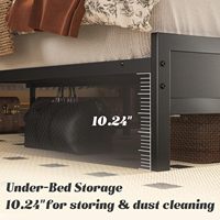 Cadre de lit de chambre à coucher Fluest Queen avec tête de lit, pied de lit, station de charge intégrée, éclairage LED, étagère de rangement, télécommande et fonction silencieuse