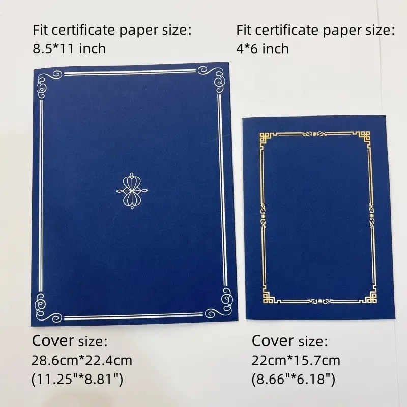 Individuelle Zertifikathalter für 8,5*11 Buchstaben Goldfolie-Stempel papier-Awardsiegel für Diplome Auszeichnung Leistung der Graduierung