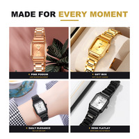 Jam Tangan Wanita SKMEI 2237 Persegi Quartz dengan Tali Baja Tahan Karat, Tahan Air 30M, Fashion Elegan