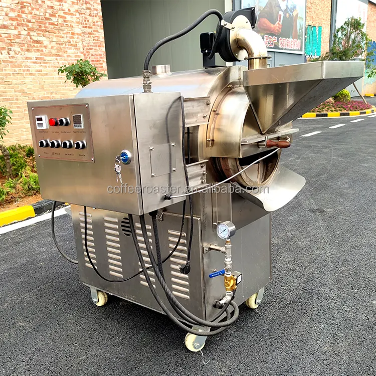 commercial 50KG 100KG electric grain peanut roaster/multifunctional gas drum roasting equipment sesame roaster machine for sale