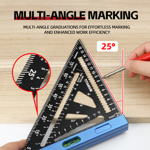 Regla Triangular Multifuncional <span class=keywords><strong>de</strong></span> Aleación <span class=keywords><strong>de</strong></span> Aluminio <span class=keywords><strong>de</strong></span> 200 mm, Nivel Cuadrado para Trabajos en Madera, Vial, Marcador Multiángulo, Medición <span class=keywords><strong>de</strong></span> Tuercas <span class=keywords><strong>de</strong></span> Perforación - Product Image 2