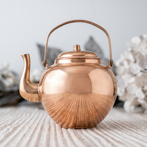<b>Vintage</b> Metal Tea <b>Kettle</b> With Lid And Metal Handle Round Design Water Pot <b>Kettles</b> - Product Image 1