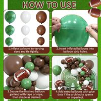 Kit de arco de globos de fútbol americano verde oscuro, marrón y negro, columna de soporte autoportante, estrella de aluminio, decoración para cumpleaños, eventos deportivos y fiestas al aire libre