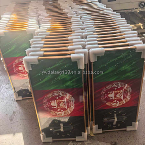 Cadre en aluminium de haute qualité, lumière LED 5D, design drapeau afghan, horloge murale en porcelaine de luxe, peinture sur le mur - Product Image 3