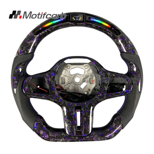 Volante de Fibra de Carbono Forjado Personalizado con LED Azul y Morado para BMW G20 G21 G22 G30 G31 X3 X4 X5 G02 G29 G80 M2 M3 M4 2017-2026 - Product Image 1