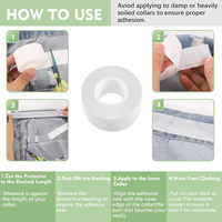 Protège-collet anti-transpiration pour chemises pour hommes, bande de cou de chemise blanche, patch de doublure invisible auto-adhésif contre les taches de sueur