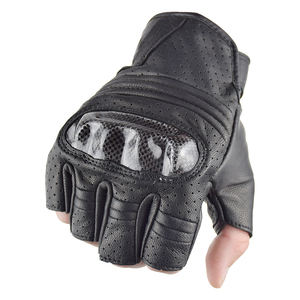 Guantes de moto de verano sin dedos hombres mujeres guantes de moto medio dedo cuero <span class=keywords><strong>Motocross</strong></span> Racing guante equipo de moto - Product Image 1