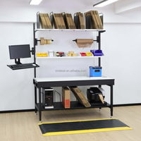 Table d'emballage modulaire en acier laminé à froid avec accessoires pour entrepôt, coupe-matériaux d'emballage