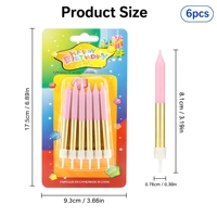 Lot de 6 bougies d'anniversaire métalliques écologiques pour la décoration de la maison, les fêtes de remise de diplômes, Noël, le Nouvel An et les mariages