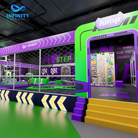 Centre de divertissement sportif gonflable commercial Infinity, matériaux ABS/métal/PP, taille et capacité personnalisables, utilisation en intérieur, total