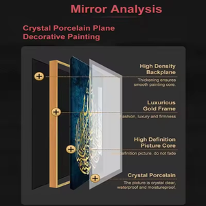 Arbre doré moderne salon décoration <span class=keywords><strong>murale</strong></span> peinture canapé atmosphérique fond mur triplet cristal porcelaine peinture - Product Image 5