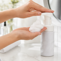 Botol Pompa Busa Gelombang Air PET Isi Ulang, Dispenser Mousse untuk Pembersih Wajah dan Sabun Cuci Tangan