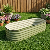 Jardinière ovale galvanisée pour intérieur, résistante à la décomposition, en métal, pour légumes et fleurs, jardinière surélevée