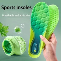 Sol dalam sepatu olahraga unisex hijau, empuk, elastis, menyerap guncangan, meredakan tekanan, penyangga lengkung kaki, bernapas, terbuat dari PU, nyaman