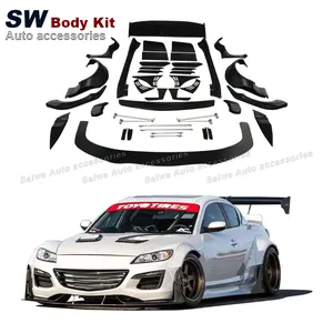 High Quality Rocket Bunny Style Wide Body Kit For Mazda RX8 Upgrade Modification Aerodynamic Performance Kit Auto Parts