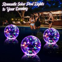 Lampe flottante gonflable à LED solaire à changement de couleur, en PVC, étanche, portable et légère pour l'extérieur