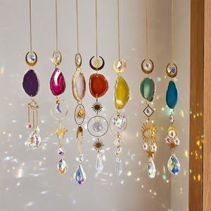 Meilleures ventes : Attrape-soleil <span class=keywords><strong>en</strong></span> éclats de cristal naturel et tranches d'agate, carillon éolien, ornement décoratif suspendu pour jardin - Product Image 3